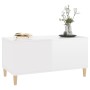 Tavolino Salotto Bianco Lucido 90x44,5x45 cm Legno Multistrato