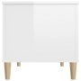 Tavolino Salotto Bianco Lucido 90x44,5x45 cm Legno Multistrato