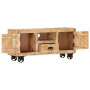 Mobile Porta TV in Legno Grezzo di Mango 110x30x50 cm