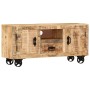 Mobile Porta TV in Legno Grezzo di Mango 110x30x50 cm