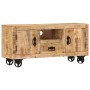 Mobile Porta TV in Legno Grezzo di Mango 110x30x50 cm