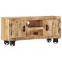 Mobile Porta TV in Legno Grezzo di Mango 110x30x50 cm