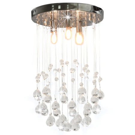 Lampadario Perle di Cristallo a Sfera Argento 3 Lampadine G9