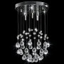 Lampadario Perle di Cristallo a Sfera Argento 3 Lampadine G9