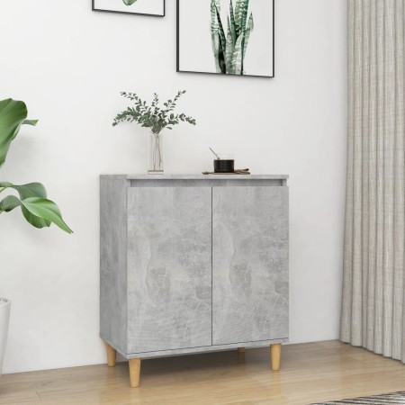 Credenza Gambe Massello Grigio Cemento 60x35x70cm Multistrato