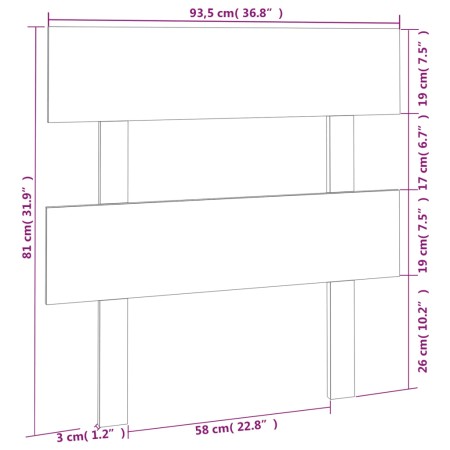 Testiera per Letto Bianca 93,5x3x81cm in Legno Massello di Pino