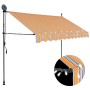 Tenda da Sole Retrattile Manuale con LED 250 cm Gialla e Blu