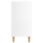 Comodini con Gambe in Legno 2pz Bianco Lucido 40x35x69 cm