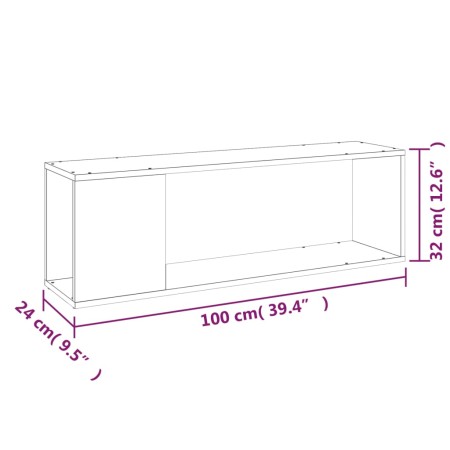 Mobile Porta TV Bianco 100x24x32 cm in Legno Multistrato