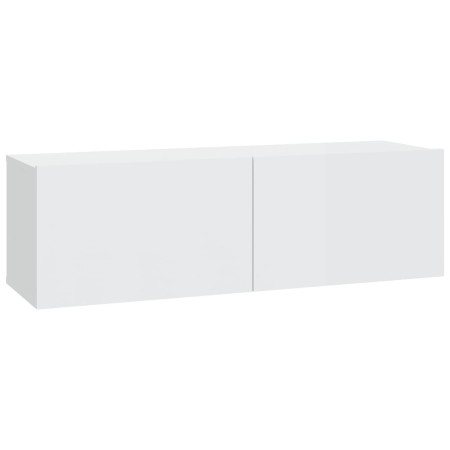 Mobili TV da Parete 2 pz Bianco Lucido 100x30x30 cm in Legno