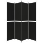 Divisorio a 4 Pannelli Nero 200x220 cm in Tessuto