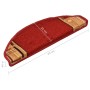 Tappetini Autoadesivi per Scale 15 pz Rossi 65x21x4 cm