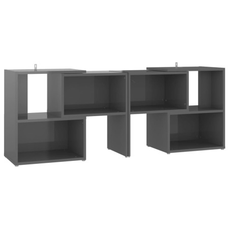 Mobile Porta TV Grigio Lucido 104x30x52 cm in Legno Multistrato