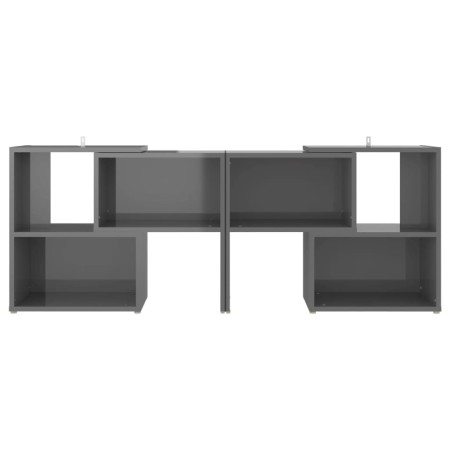 Mobile Porta TV Grigio Lucido 104x30x52 cm in Legno Multistrato