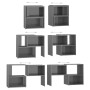 Mobile Porta TV Grigio Lucido 104x30x52 cm in Legno Multistrato