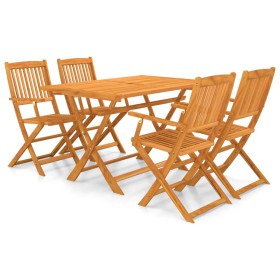 Set da Pranzo da Giardino 5 pz in Legno Massello di Acacia