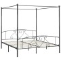 Letto a Baldacchino Grigio in Metallo 200x200 cm