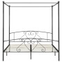 Letto a Baldacchino Grigio in Metallo 200x200 cm