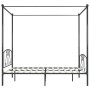 Letto a Baldacchino Grigio in Metallo 200x200 cm