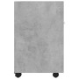 Credenza con Ruote Grigio Cemento 33x38x60 cm Legno Multistrato