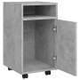 Credenza con Ruote Grigio Cemento 33x38x60 cm Legno Multistrato