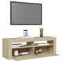 Mobile Porta TV con Luci LED Rovere Sonoma 120x35x40 cm