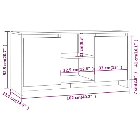 Mobile Porta TV Grigio Cemento 102x37,5x52,5 cm in Truciolato