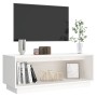 Mobile Porta TV Bianco 90x35x35 cm in Legno Massello di Pino