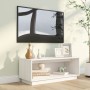 Mobile Porta TV Bianco 90x35x35 cm in Legno Massello di Pino