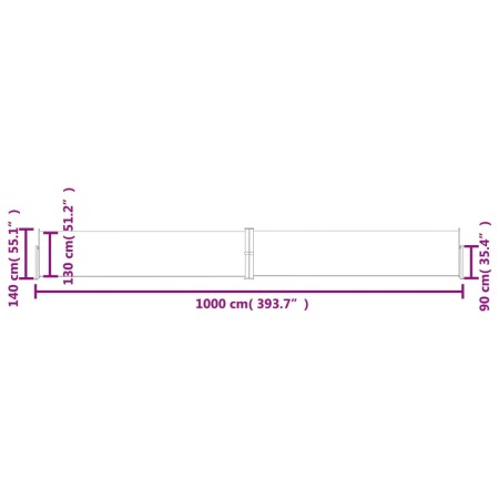 Tenda Laterale Retrattile Marrone 140x1000 cm