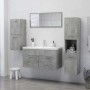 Mobile da Bagno Grigio Cemento 30x30x80 cm Legno Multistrato