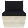 Set Divani da Giardino su Pallet 7 pz con Cuscini Legno Abete