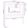 Testiera per Letto Nera 96x4x100 cm in Legno Massello di Pino