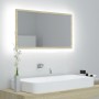 Specchio da Bagno LED Rovere Sonoma 80x8,5x37 cm in Acrilico