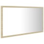 Specchio da Bagno LED Rovere Sonoma 80x8,5x37 cm in Acrilico