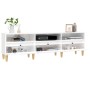 Mobile Porta TV Bianco Lucido 150x30x44,5 cm Legno Multistrato