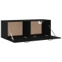 Mobile Pensile Nero 100x36,5x35 cm Legno Multistrato