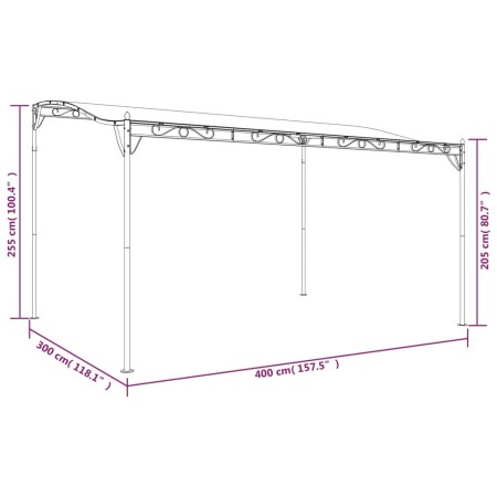 Tettoia Crema 4x3 m 180 g/m² Tessuto e Acciaio