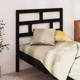 Testiera per Letto Nera 96x4x100 cm in Legno Massello di Pino