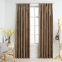 Tende Oscuranti con Ganci 2 pz Beige in Velluto 140x245 cm