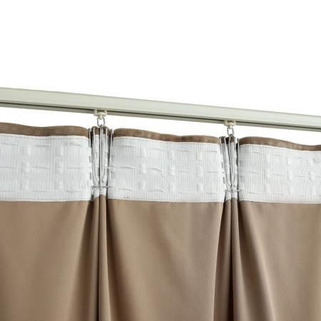 Tende Oscuranti con Ganci 2 pz Beige in Velluto 140x245 cm