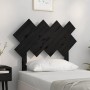 Testiera per Letto Nera 92x3x81 cm in Legno Massello di Pino