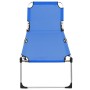 Lettino Prendisole Senior Pieghevole Extra Alto Alluminio Blu