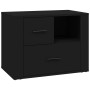 Comodino Nero 60x36x45 cm in Legno Multistrato