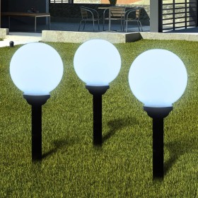 Lampione Solare a LED da Giardino 20 cm 3 pz con Picchetto