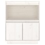 Credenza Bianca 60x34x75 cm in Legno Massello di Pino