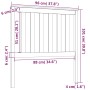 Testiera per Letto Nera 96x6x101 cm in Legno Massello di Pino