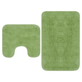 Set Tappetini per Bagno 2 pz in Tessuto Verde