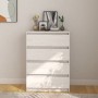 Credenza Bianca 60x36x84 cm in Legno Massello di Pino