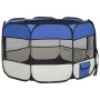 Box per Cani Pieghevole con Borsa Trasporto Blu 110x110x58 cm